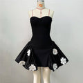 Strapless Floral Applique Mini Dress H6524