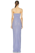 Strapless Floral Cutout Maxi Dress H6381
