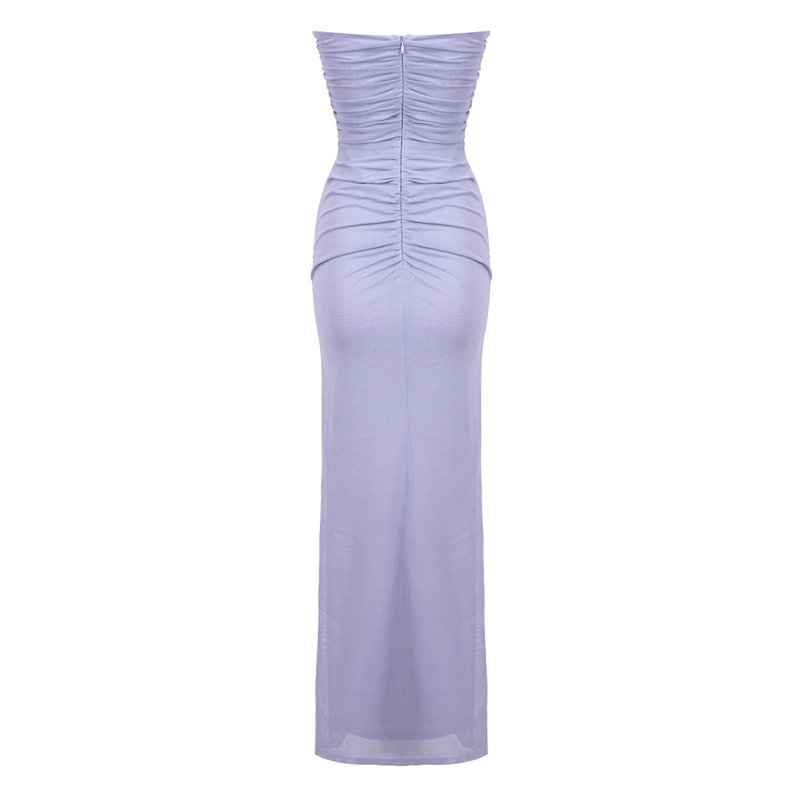Strapless Floral Cutout Maxi Dress H6381
