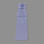 Strapless Floral Cutout Maxi Dress H6381