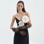 Strapless Floral Embellished Evening Gown H6312