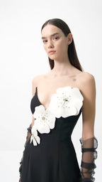 Strapless Floral Embellished Evening Gown H6312