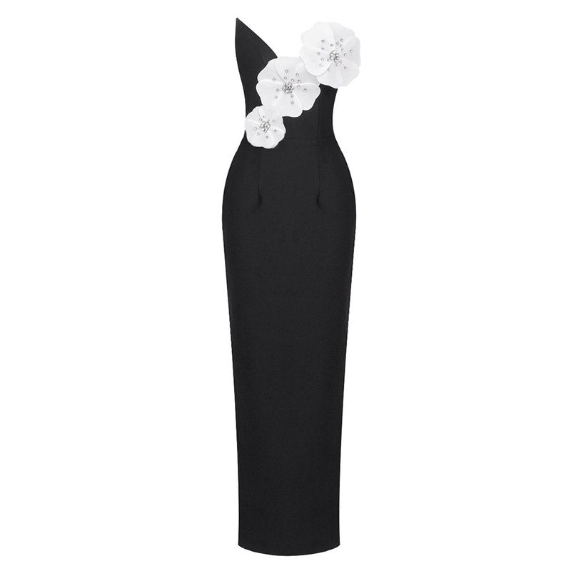Strapless Floral Embellished Evening Gown H6312