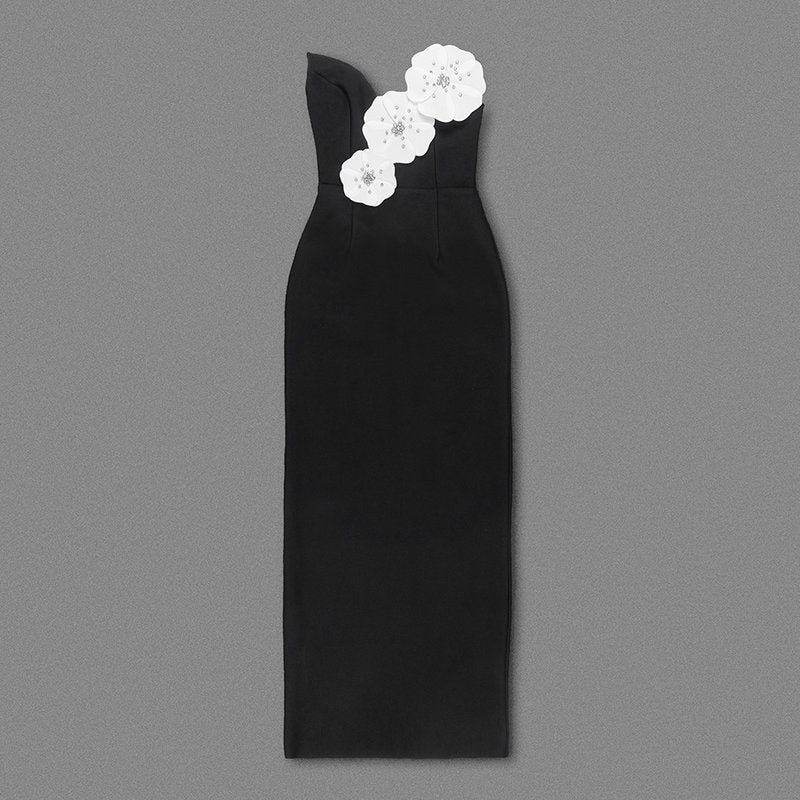 Strapless Floral Embellished Evening Gown H6312