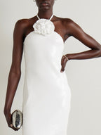 Strapless Floral Embellished Gown H6380