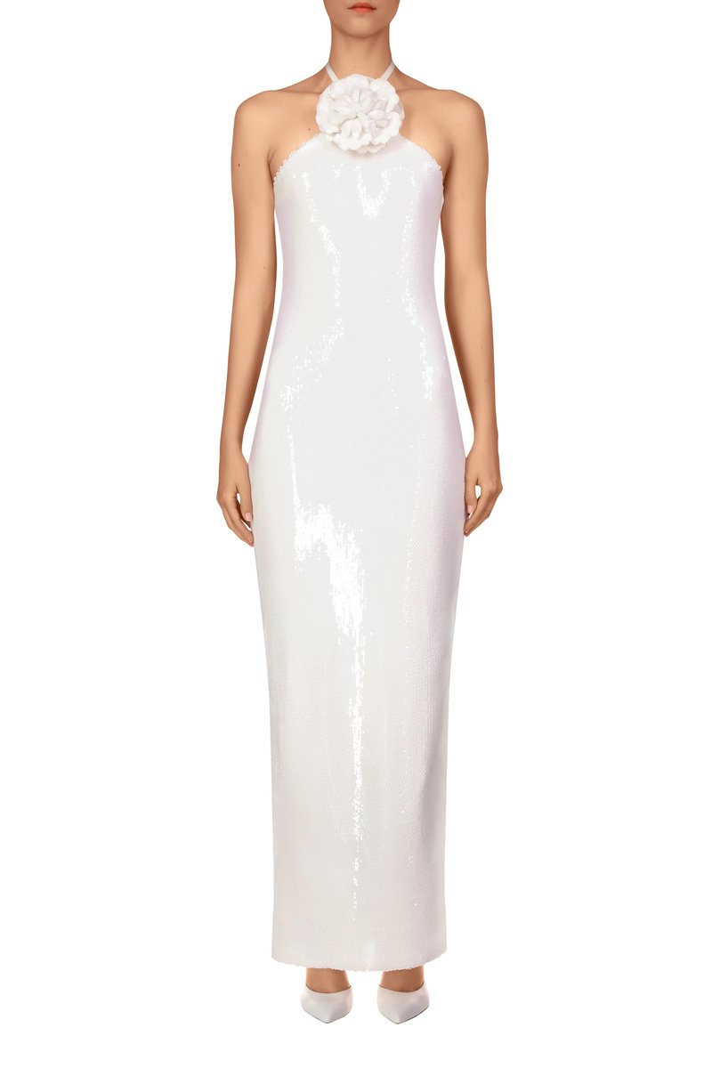 Strapless Floral Embellished Gown H6380