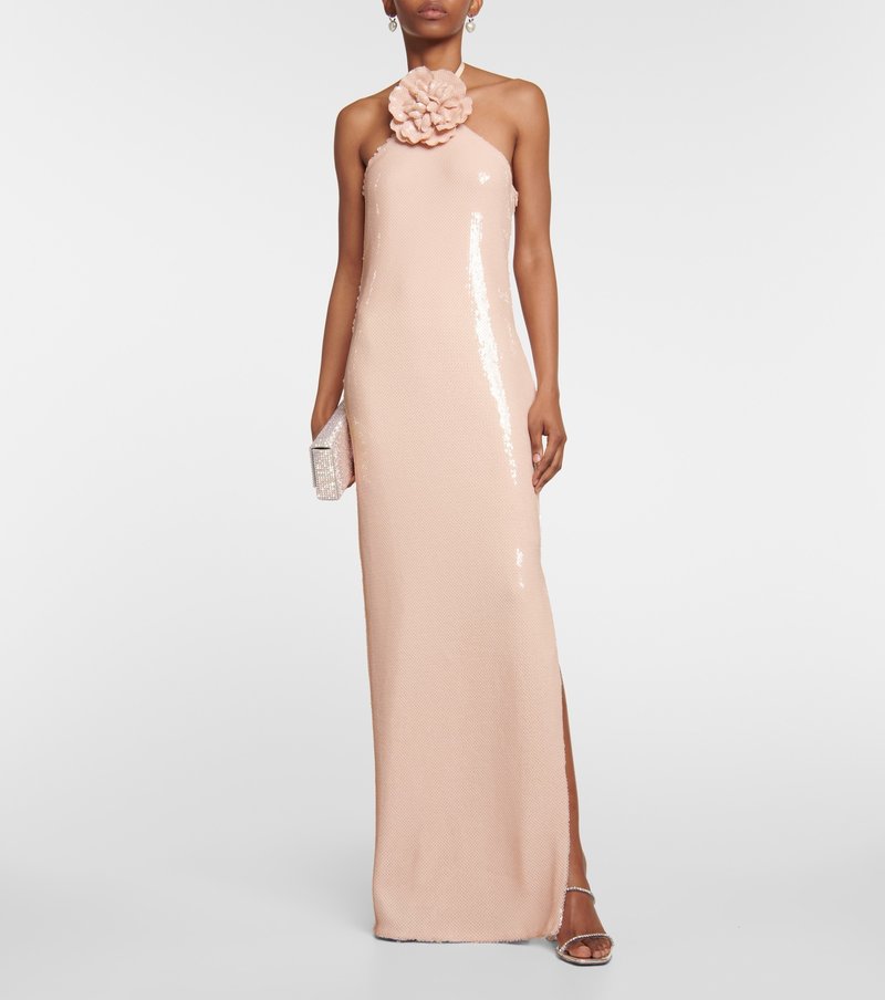 Strapless Floral Embellished Gown H6380