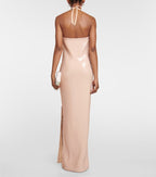 Strapless Floral Embellished Gown H6380