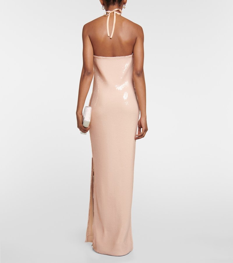 Strapless Floral Embellished Gown H6380