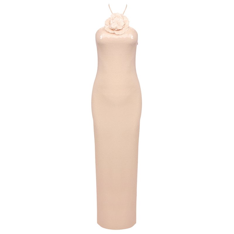 Strapless Floral Embellished Gown H6380