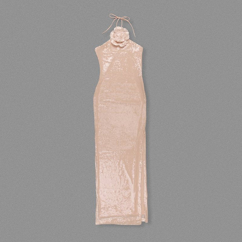 Strapless Floral Embellished Gown H6380