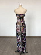 Strapless Floral Embellished Maxi Dress H6476