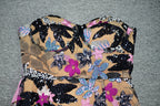 Strapless Floral Embellished Maxi Dress H6476