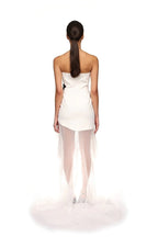 Strapless Floral Embroidered Asymmetrical Dress H6406