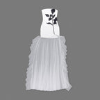 Strapless Floral Embroidered Asymmetrical Dress H6406