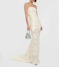 Strapless Floral Embroidered Gown H6349