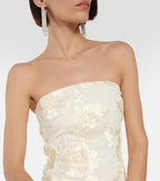 Strapless Floral Embroidered Gown H6349
