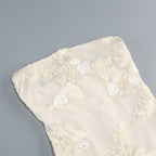 Strapless Floral Embroidered Gown H6349