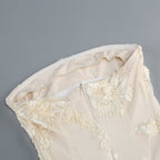 Strapless Floral Embroidered Gown H6349
