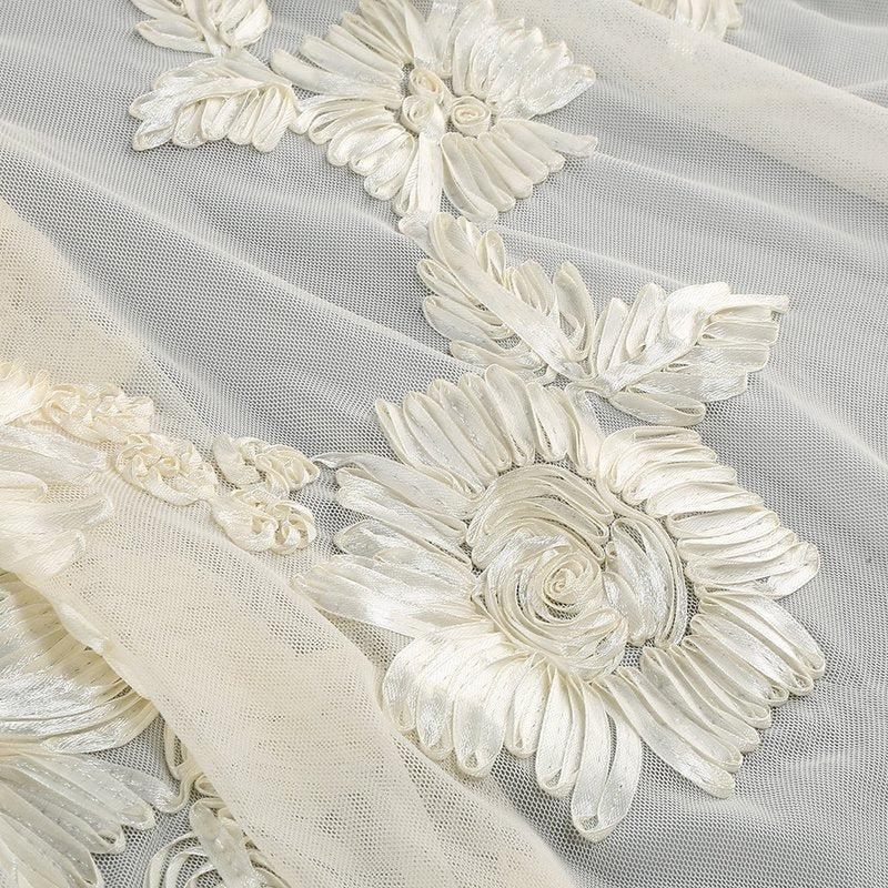 Strapless Floral Embroidered Gown H6349