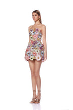 Strapless Floral Embroidered Mini Dress H6396