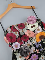 Strapless Floral Embroidered Mini Dress H6396