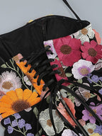Strapless Floral Embroidered Mini Dress H6396