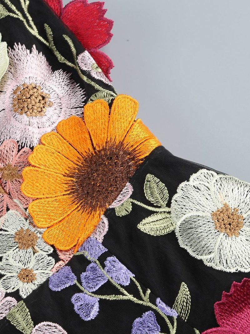Strapless Floral Embroidered Mini Dress H6396