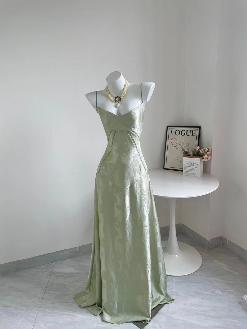 Strapless Floral Embroidered Satin Gown H6293