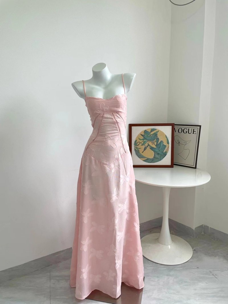 Strapless Floral Embroidered Satin Gown H6293