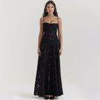 Strapless Floral Embroidered Satin Gown H6293