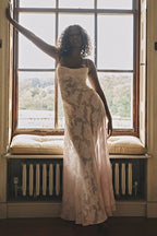 Strapless Floral Embroidered Satin Gown H6293