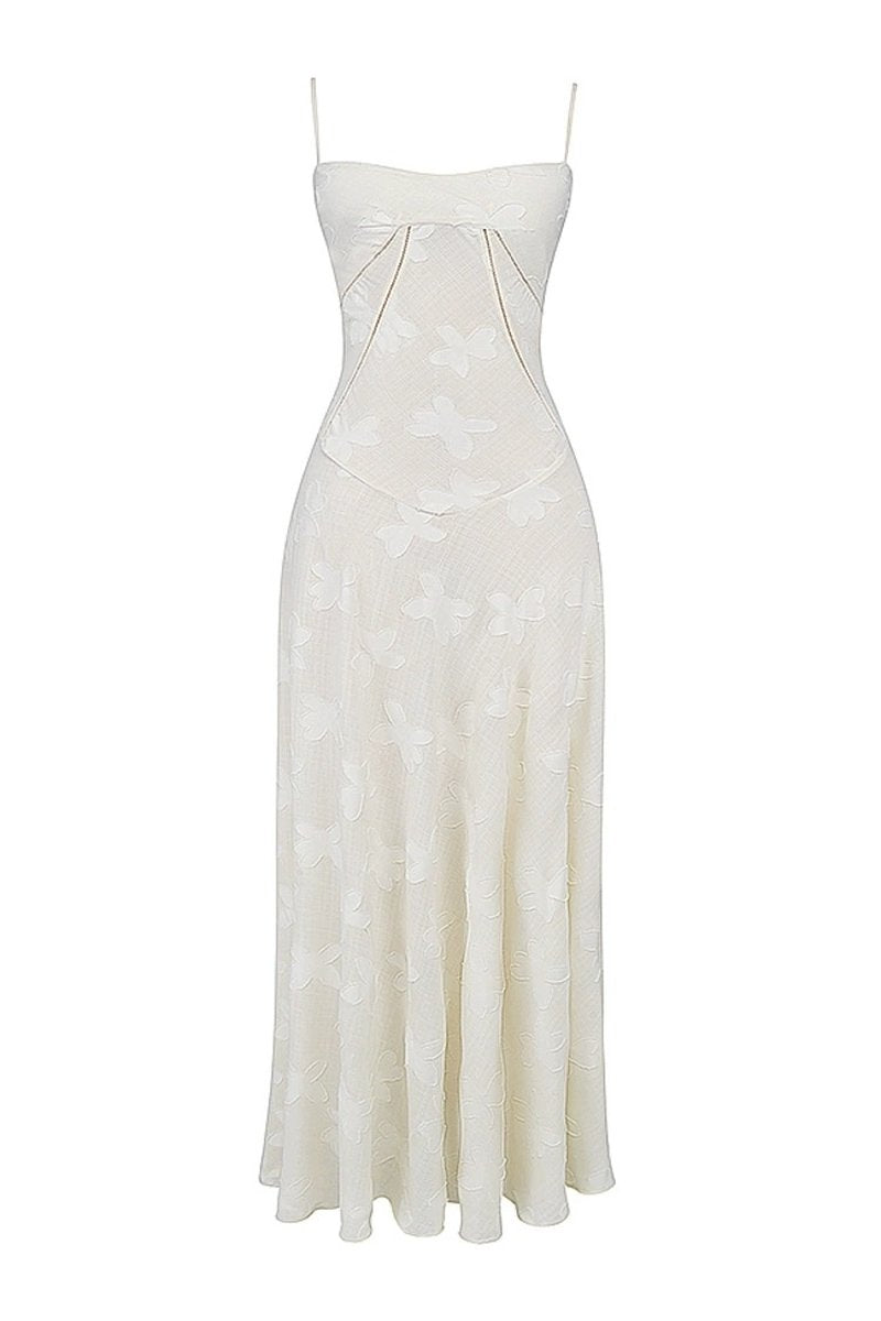 Strapless Floral Embroidered Satin Gown H6293