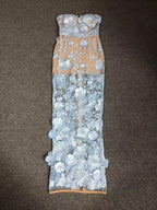 Strapless Floral Embroidered Sheer Gown H6621