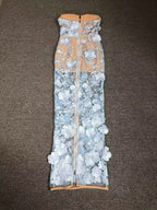 Strapless Floral Embroidered Sheer Gown H6621