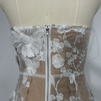 Strapless Floral Embroidered Sheer Gown H6621