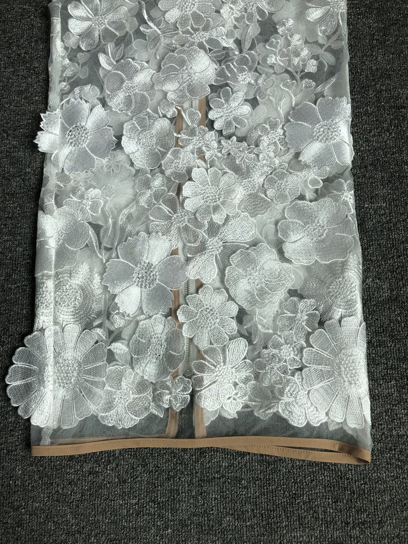 Strapless Floral Embroidered Sheer Gown H6621