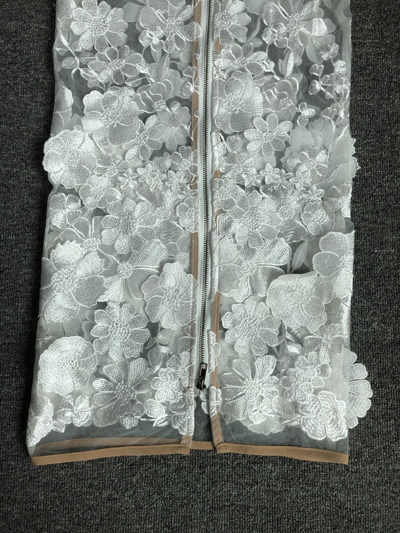 Strapless Floral Embroidered Sheer Gown H6621