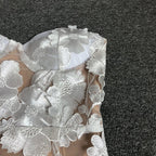 Strapless Floral Lace Midi Dress H6398
