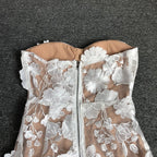 Strapless Floral Lace Midi Dress H6398