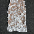 Strapless Floral Lace Midi Dress H6398