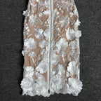 Strapless Floral Lace Midi Dress H6398