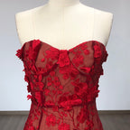 Strapless Floral Lace Midi Dress H6398