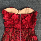 Strapless Floral Lace Midi Dress H6398