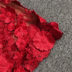 Strapless Floral Lace Midi Dress H6398
