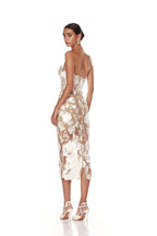 Strapless Floral Lace Midi Dress H6659