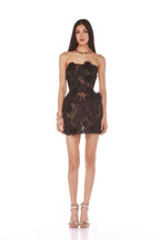 Strapless Floral Lace Mini Dress H6896