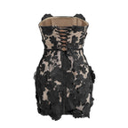 Strapless Floral Lace Mini Dress H6896