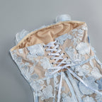 Strapless Floral Lace Mini Dress H6896