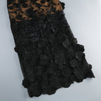 Strapless Floral Lace Sheer Maxi Dress H6658
